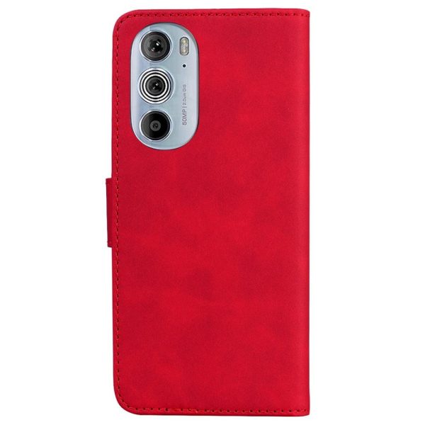 Motorola Edge 30 Pro Blødt Kunstlæder Cover m. Pung - Rød For Discount