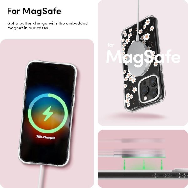 iPhone 15 Pro Max Cyrill Cecile Plastik Cover m. Strop - MagSafe Kompatibel - White Daisy on Sale