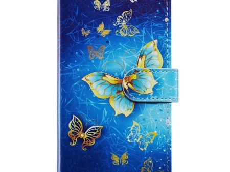 Honor 90 Lite Kunstlæder Cover m. Pung og Strop - Guld Sommerfugle Discount