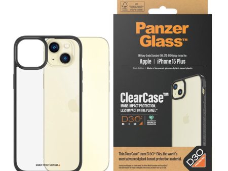 iPhone 15 Plus Cover PanzerGlass D3O Bio ClearCase - Sort Kant Sale