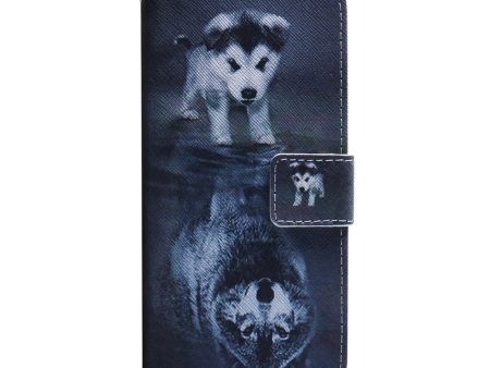 Google Pixel 6 Pro Læder Cover m. Pung & Print - Hund & Ulv For Sale