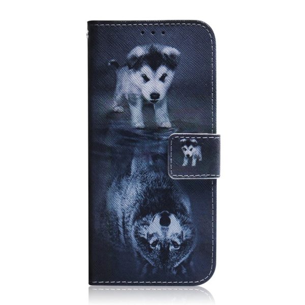 Google Pixel 6 Pro Læder Cover m. Pung & Print - Hund & Ulv For Sale