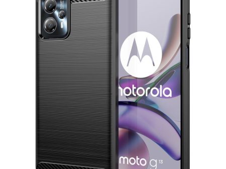 Motorola Moto G13   G23 Brushed Carbon Fiber Cover - Sort Sale