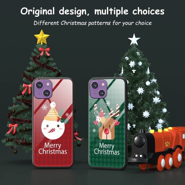 iPhone 15 Jule Cover m. Glasbagside - Merry Christmas - Snemand Supply