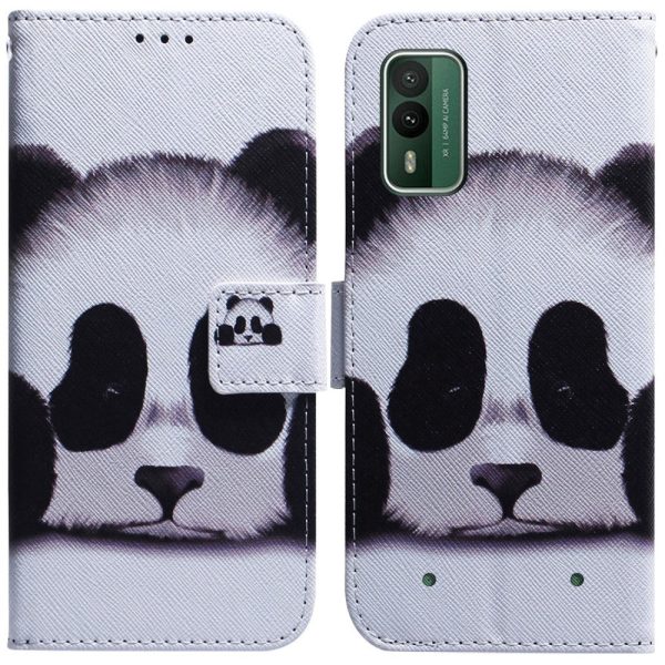 Nokia XR21 Læder Cover m. Pung & Print - Panda Fashion