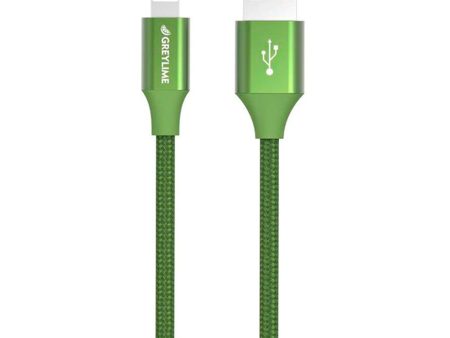 GreyLime Braided USB-A til Lightning Kabel 2 m. - Grøn Cheap