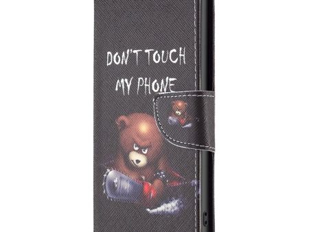 iPhone 14 Plus Læder Cover m. Pung & Print -  Don t Touch My Phone Bjørn  For Discount