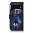 Google Pixel 6 Pro Læder Cover m. Pung & Print - Hund & Ulv For Sale