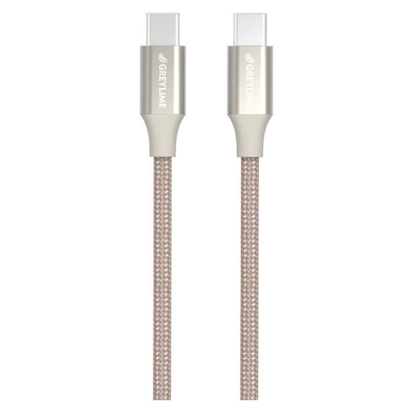 GreyLime 60W Braided USB-C til USB-C Kabel 1 m - Beige Supply