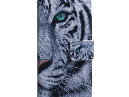 Google Pixel 6 Pro Læder Cover m. Pung & Print - Hvid Tiger Cheap