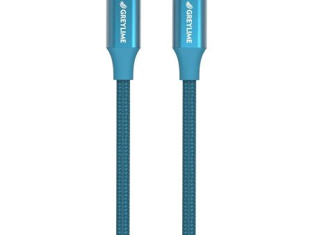 GreyLime Braided USB-C til USB-C Kabel 1 m - Blå Sale