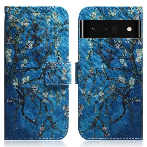 Google Pixel 6 Pro Læder Cover m. Pung & Print - Træ Discount