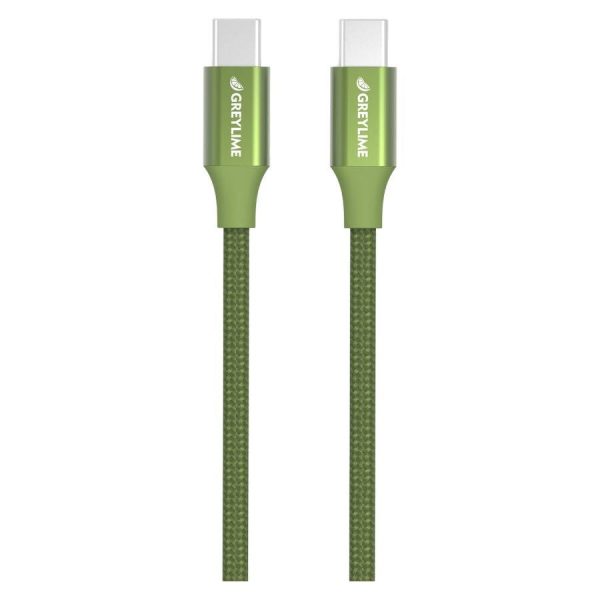 GreyLime Braided USB-C til USB-C Kabel 1 m - Grøn For Sale