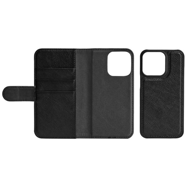 Essentials iPhone 13 Pro Læder Wallet 2 i 1 m. Kortholder - Sort For Cheap