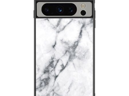 Google Pixel 8 Pro Plastik Cover m. Glasbagside - Hvid Marmor For Discount