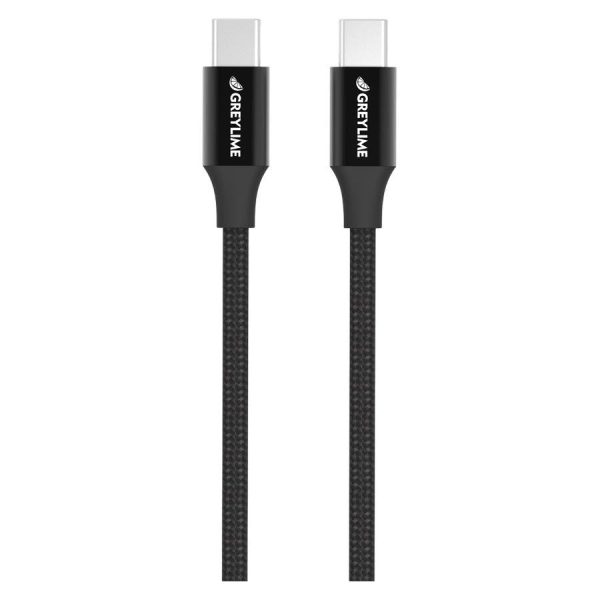 GreyLime 60W Braided USB-C til USB-C Kabel 2 m - Sort on Sale