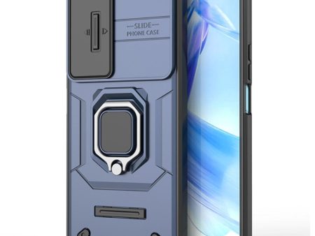 Honor 90 Lite Håndværker Cover m. Magnetisk Kickstand & Cam Slider - Blå on Sale