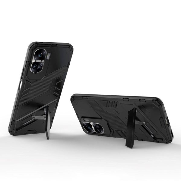 Honor 90 Lite Hybrid Håndværker Cover m. Kickstand - Sort Discount