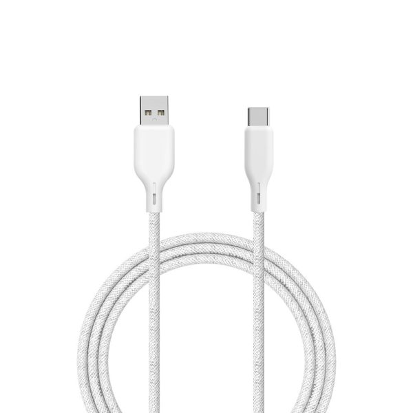 ËSSENTIALS by Upström 60W USB-A til USB-C Kabel 2.5m - Hvid For Discount