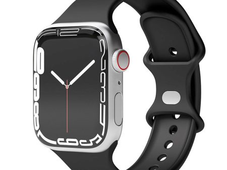 Apple Watch (38 40 SE 41 42mm) Vonmählen Classic Band Silikone Rem - Sort Cheap