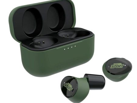 ISOtunes Sport CALIBER Støjdæmpende Høreværn & In-Ear Høretelefon til Skydning - Grøn For Sale