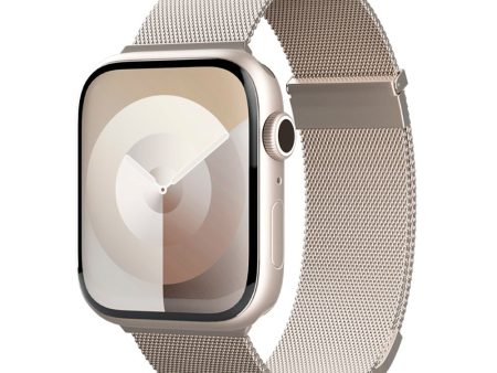 Apple Watch (38 40 SE 41 42mm) Epico Milanese+ (Plus) Rustfri Stål Rem - Starlight Online Hot Sale