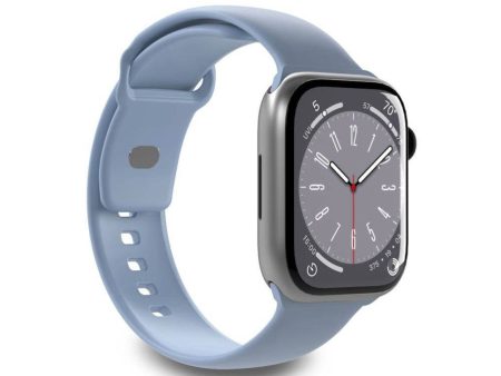 Apple Watch (42 44 SE 45 46 49mm) Puro ICON Silicone Urrem - Lyseblå Hot on Sale