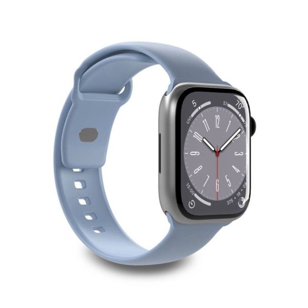 Apple Watch (42 44 SE 45 46 49mm) Puro ICON Silicone Urrem - Lyseblå Hot on Sale