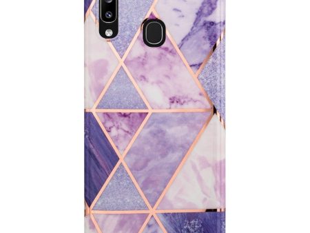 Samsung Galaxy A30 Fleksibelt Plastik Cover - Lilla Marmor Fashion