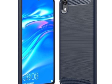 Huawei Y5 (2019) Carbon Fibre Fleksibelt Plastik Cover - Mørke Blå Online Sale