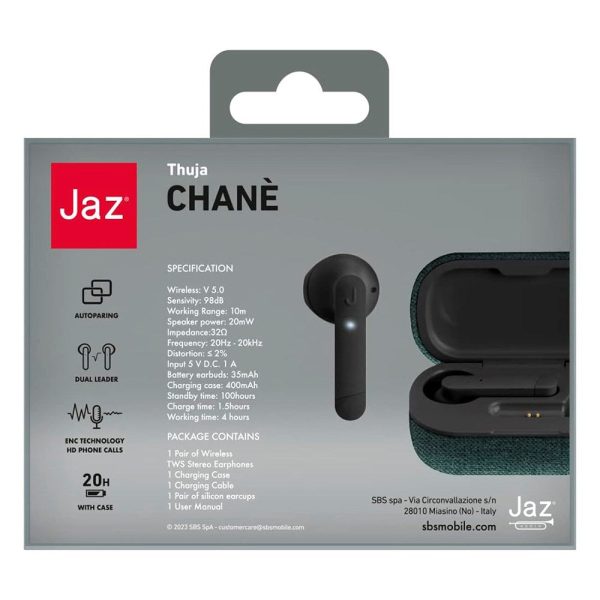 Jaz Chané True Wireless In-Ear Bluetooth Høretelefoner - Grøn Stof Cheap