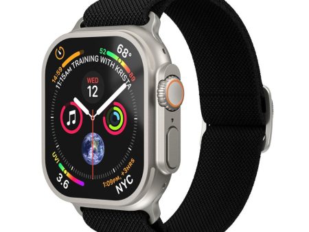 Apple Watch (38 40 SE 41 42mm) Vonmählen Classic Nylon Loop Rem - Black For Sale