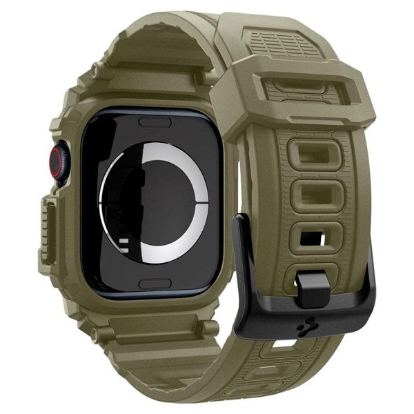 Apple Watch 10 (46mm) Spigen Rugged Armor Pro Rem m. Cover - Grøn For Cheap