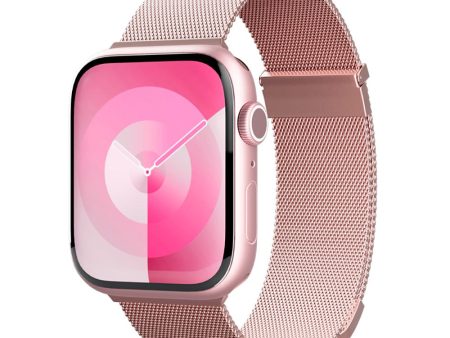 Apple Watch (38 40 SE 41 42mm) Epico Milanese+ (Plus) Rustfri Stål Rem - Rose Gold For Discount