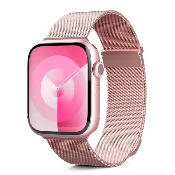 Apple Watch (38 40 SE 41 42mm) Epico Milanese+ (Plus) Rustfri Stål Rem - Rose Gold For Discount