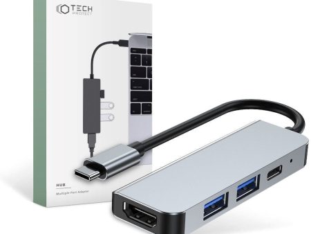 Tech-Protect V2-Hub Adapter 4-in-1 Multi Adapter - Grå Online