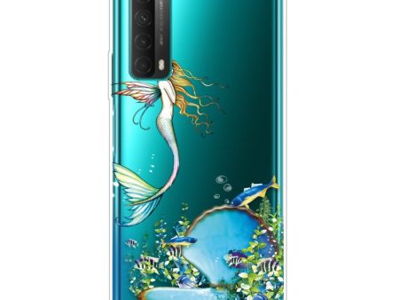 Huawei P Smart (2021) Gennemsigtigt Plastik Cover m. Havfrue For Sale