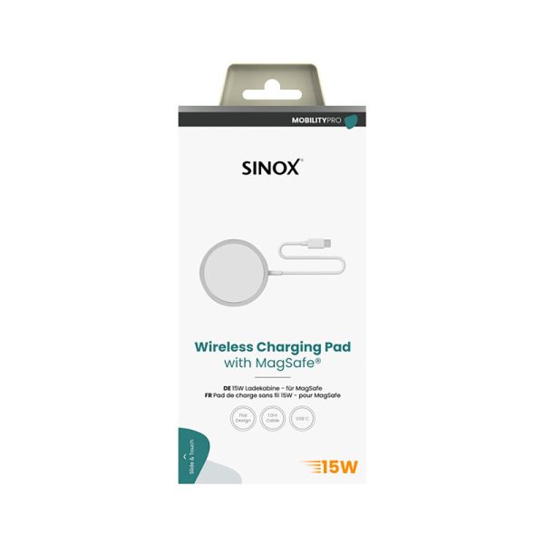 Sinox 15W Pro Magnetisk Trådløs Oplader - MagSafe Kompatibel - Sølv For Discount