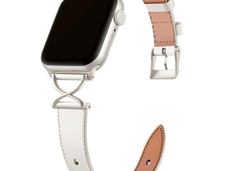 Apple Watch (38 40 SE 41 42mm) Klassisk Kunst Læder Rem - Hvid Sale