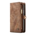 iPhone XR CASEME 2-in-1 Vintage Style Leahter Wallet Cover Brun For Discount