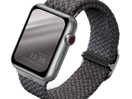 Apple Watch (38 40 SE 41 42mm) UNIQ Aspen Flettet Stof Rem - Grå Sale