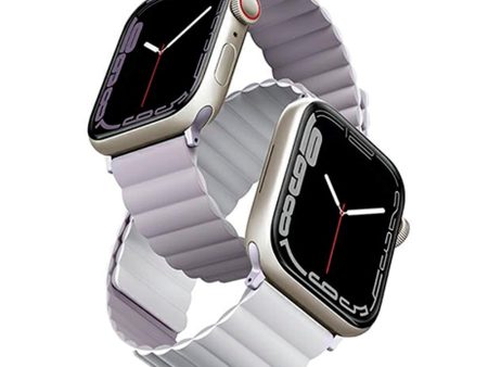 Apple Watch (38 40 SE 41 42mm) UNIQ Revix Magnetisk Vendbar Urrem - Lilla   Hvid Online Hot Sale