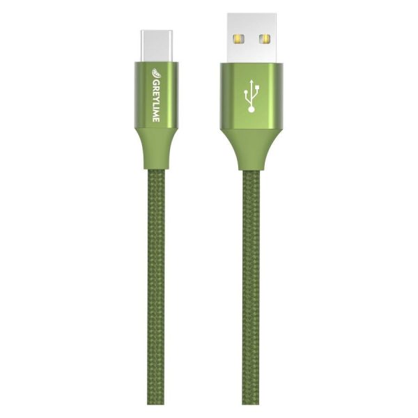 GreyLime Braided (3A 15W) USB-C Kabel 1 m. - Grøn Online now