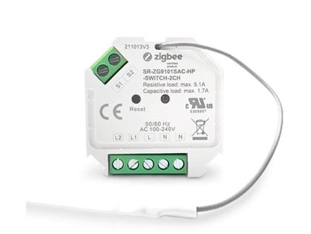 Light Solutions - Mini ZigBee Dobbelt Afbryder - 2 x 390W - Hvid Discount