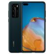 Original Huawei P40 PU Cover - Sort m. Grønt Skær For Sale