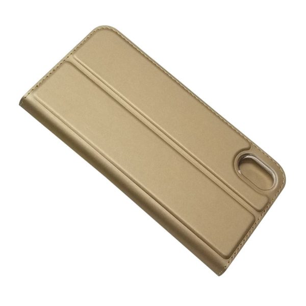 Huawei Y5 (2019) Slim Læder Flip Cover m. Kortholder - Guld on Sale