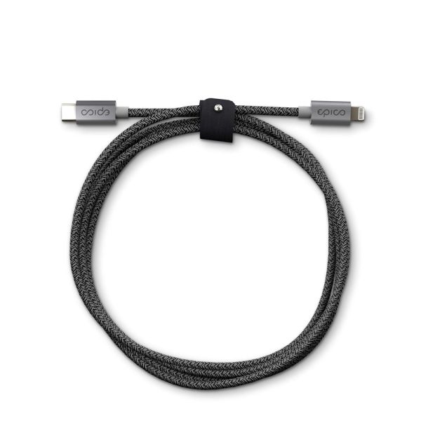 Epico Braided USB-C til Lightning Kabel PD 60W - 1.2m - Grå on Sale