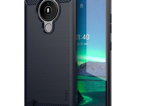 Nokia 1.4 MOFI Carbon Fiber Texture TPU Cover - Blå For Cheap