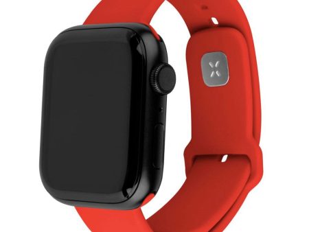 Apple Watch (38 40 SE 41 42mm) Fixed Sporty Silikone Rem Sæt - Rød Cheap