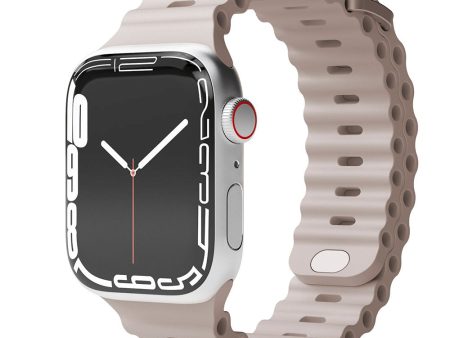 Apple Watch (38 40 SE 41 42mm) Vonmählen Wave Band Silikone Rem - Cream Hot on Sale